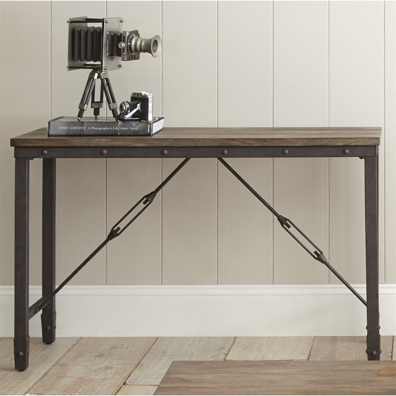 Bowery Hill Industrial Console Table in Antique Tobacco