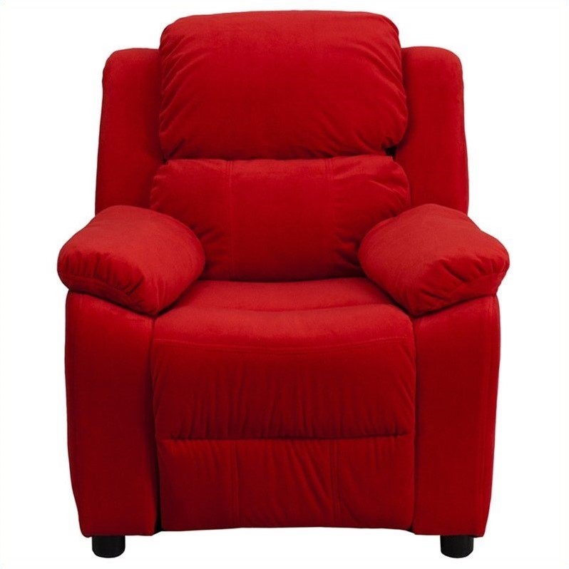 Bowery Hill Padded Kids Recliner in Red