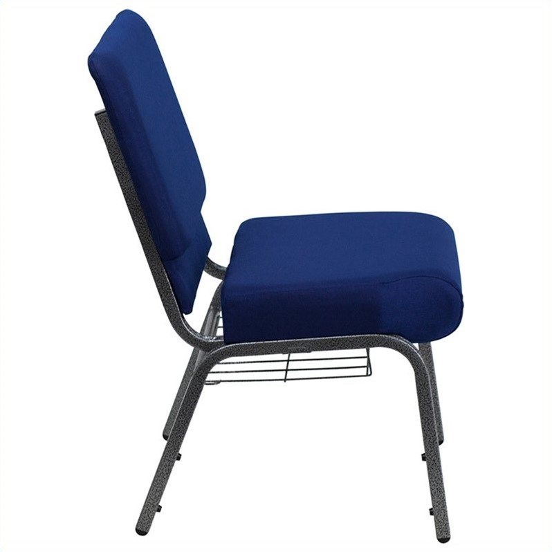 Bowery Hill Church Stacking Guest Chair in Navy Blue