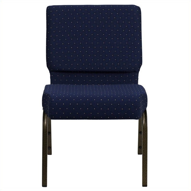 Bowery Hill Patterned Church Stacking Guest Chair in Blue