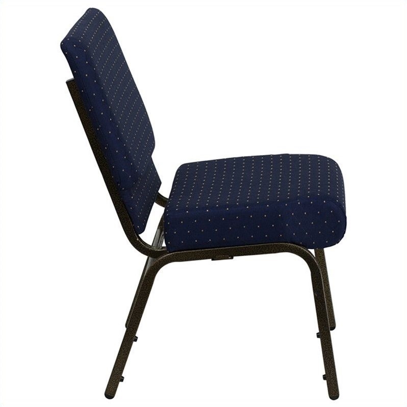 Bowery Hill Patterned Church Stacking Guest Chair in Blue