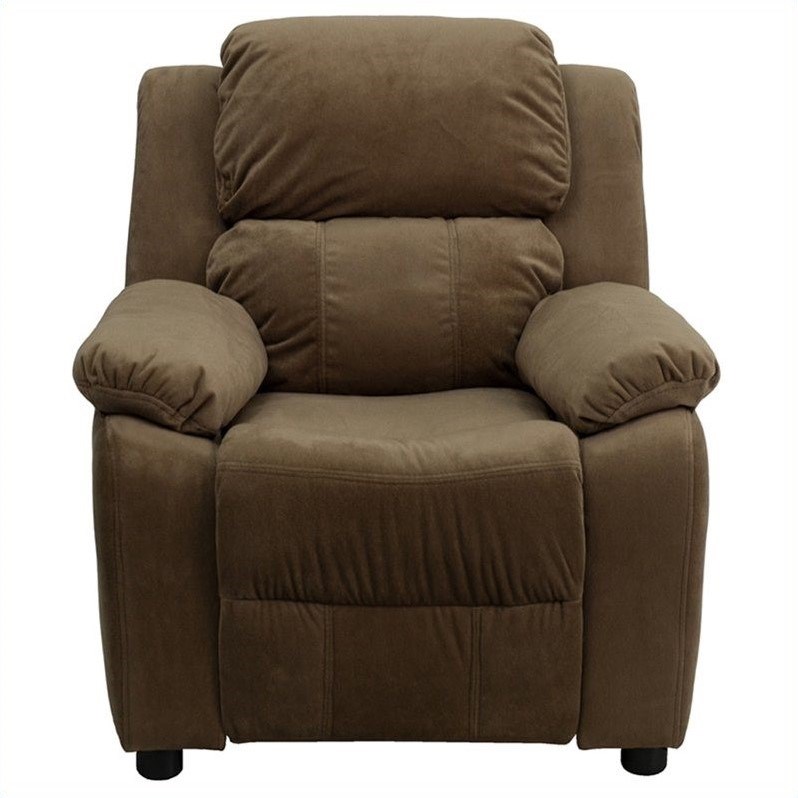 Bowery Hill Padded Kids Recliner in Brown