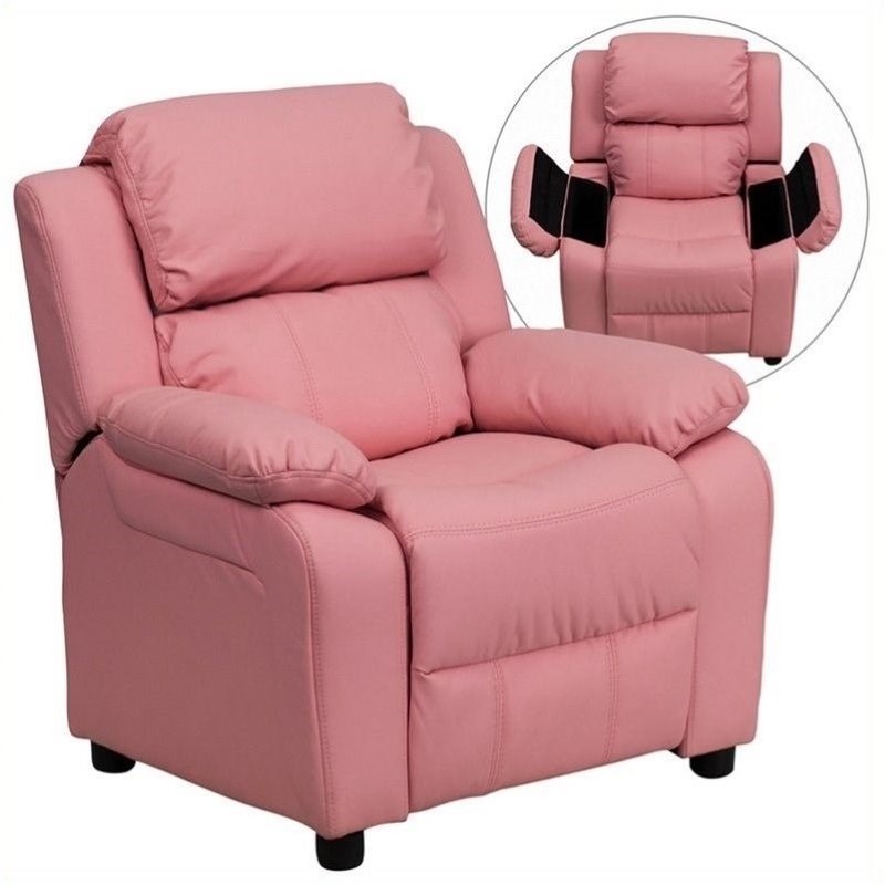 Bowery Hill Padded Kids Recliner in Pink