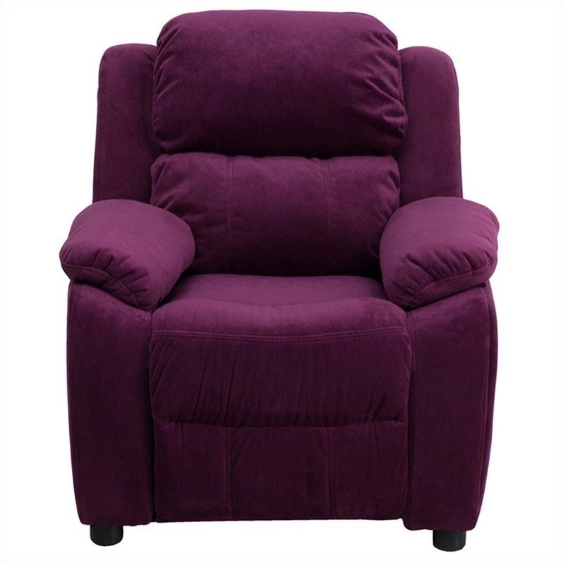 Bowery Hill Padded Kids Recliner in Purple