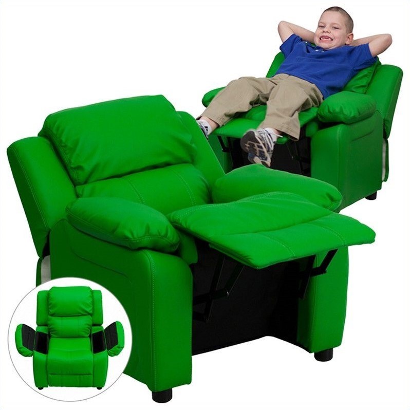 Bowery Hill Kids Recliner in Green