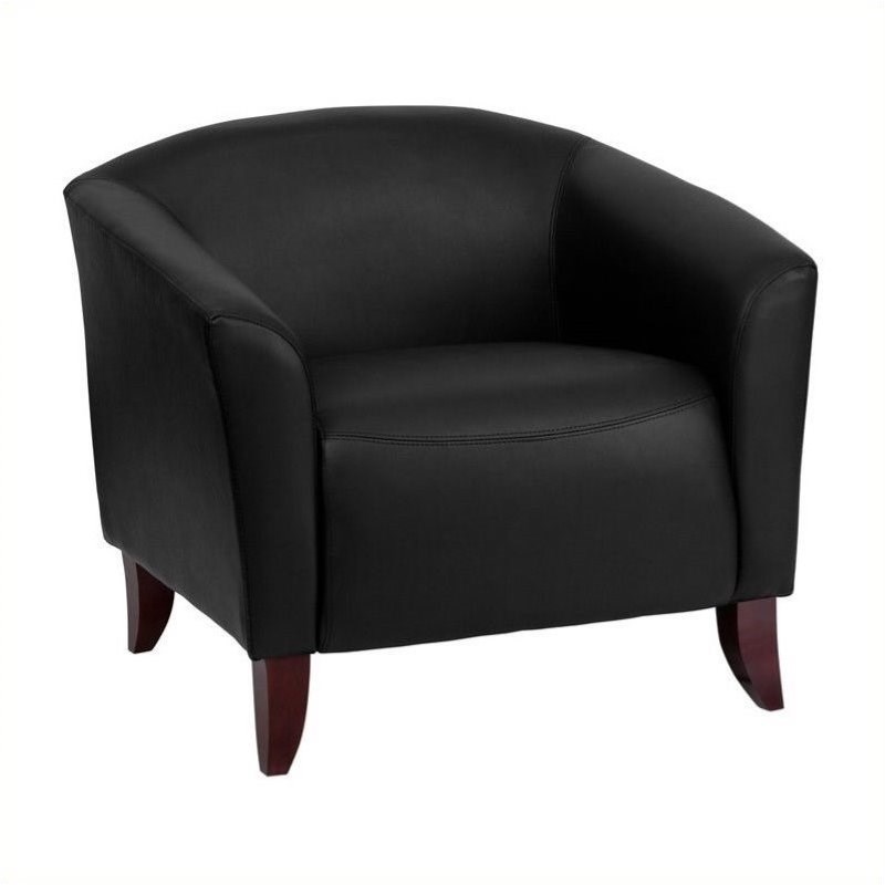 Bowery Hill Leather Chair in Black and Cherry