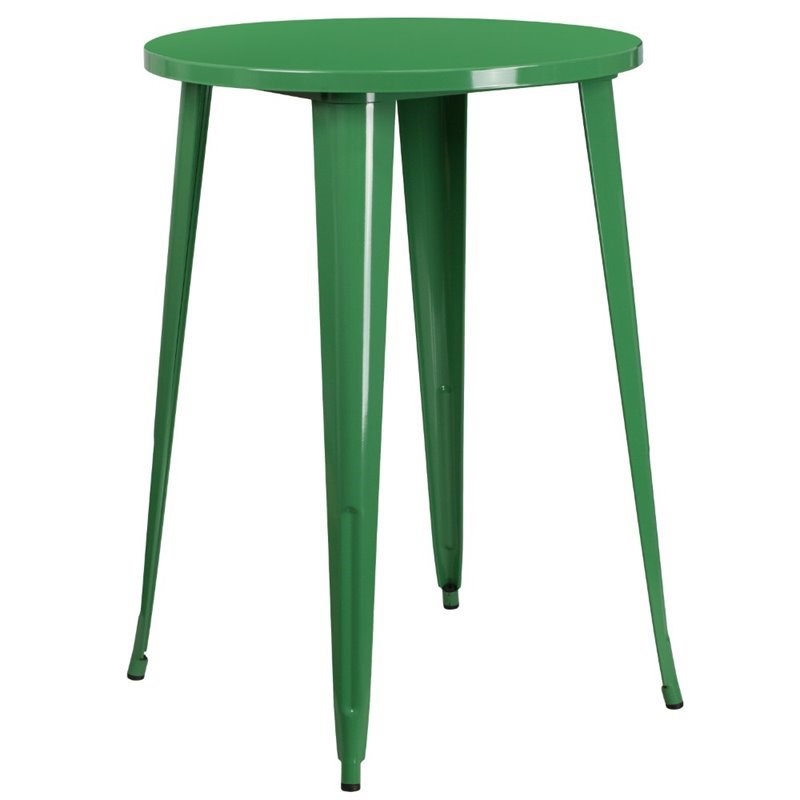 Bowery Hill Metal Patio Bistro Table in Green
