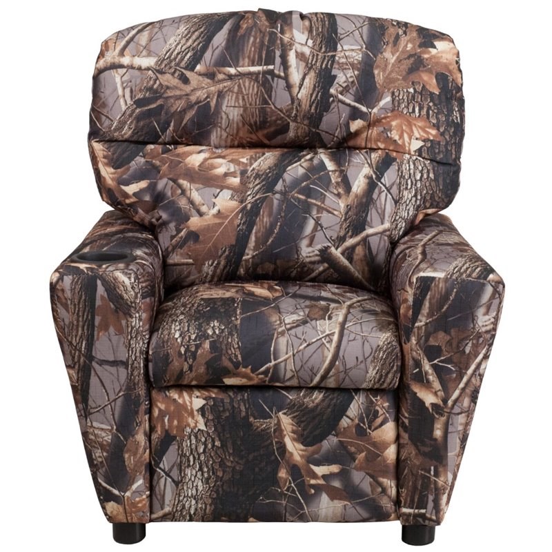 Bowery Hill Fabric Kids Recliner in Camouflage