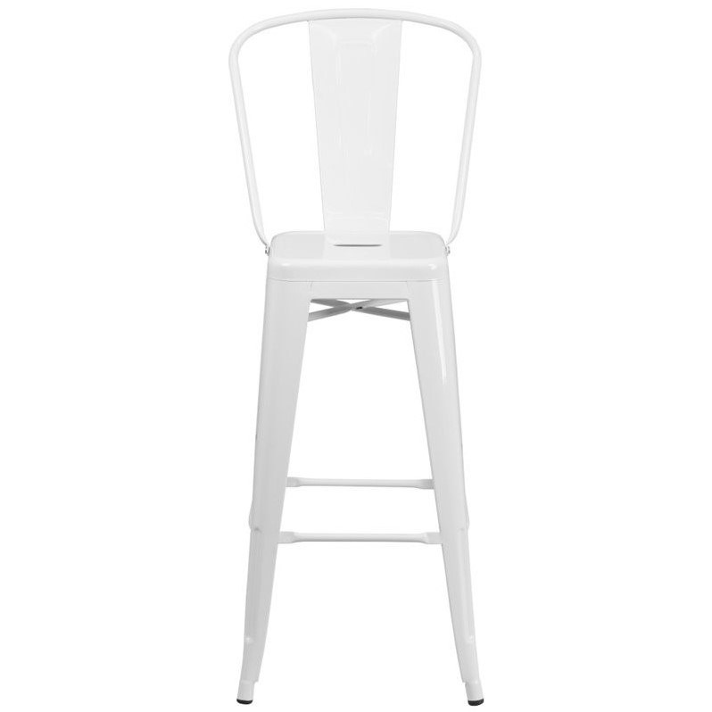 Bowery Hill Metal 30'' Bar Stool in White