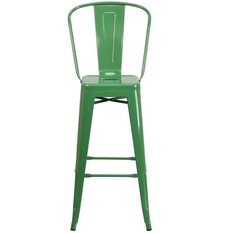 Bowery Hill Metal 30'' Bar Stool in Green