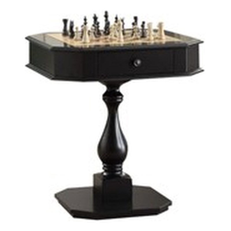 Bowery Hill Contemporary styled Wood Game Table in Black Finish