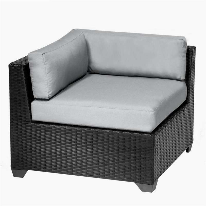Bowery Hill Corner Patio Chair in Gray