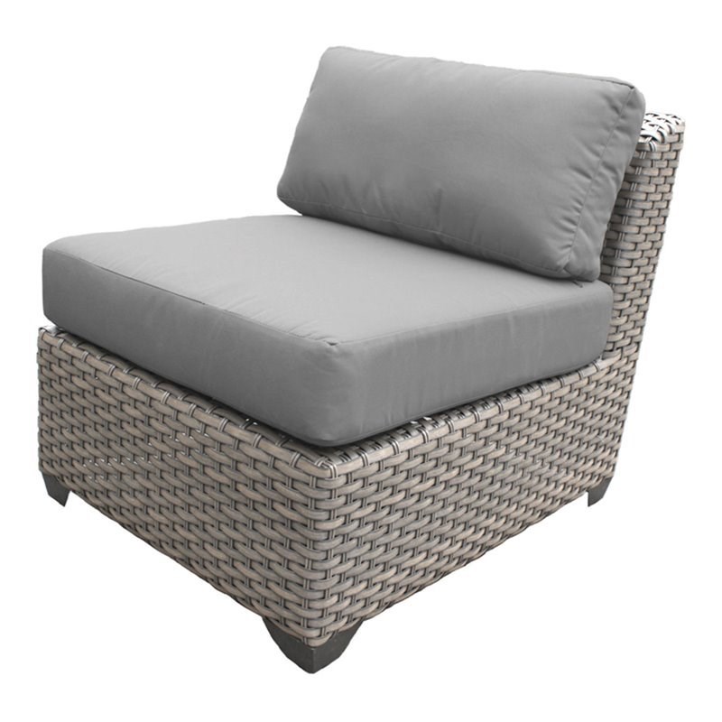 Bowery Hill Armless Patio Chair in Gray