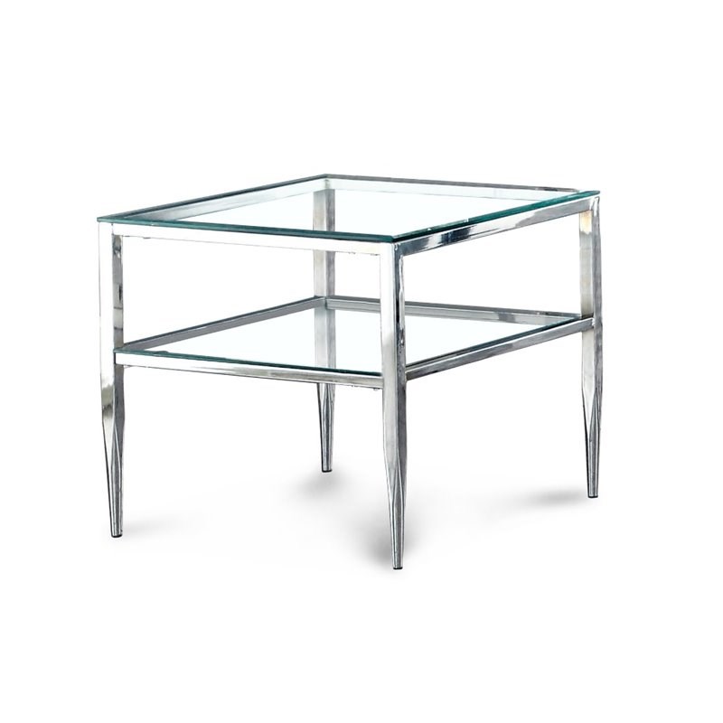 Bowery Hill Square End Table in Chrome