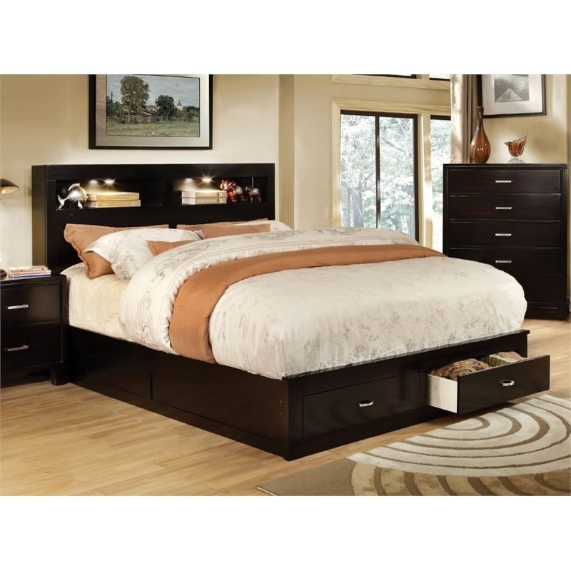 bowery hill california king storage bookcase bed - bh-1458484