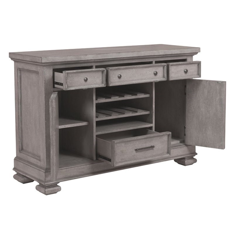 bowery hill wine rack sideboard in gray bh1647538