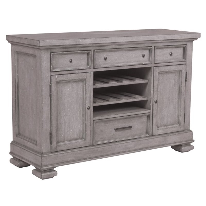 bowery hill wine rack sideboard in gray bh1647538