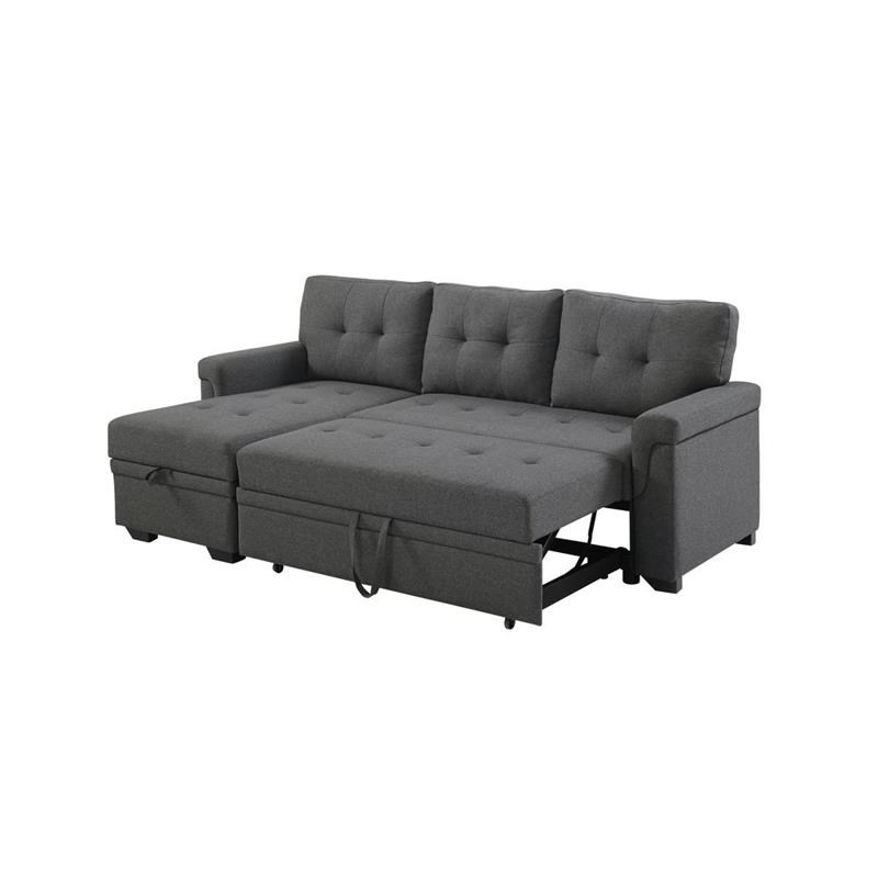 Bowery Hill Fabric Reversible/Sectional Modern Sleeper Sofa with