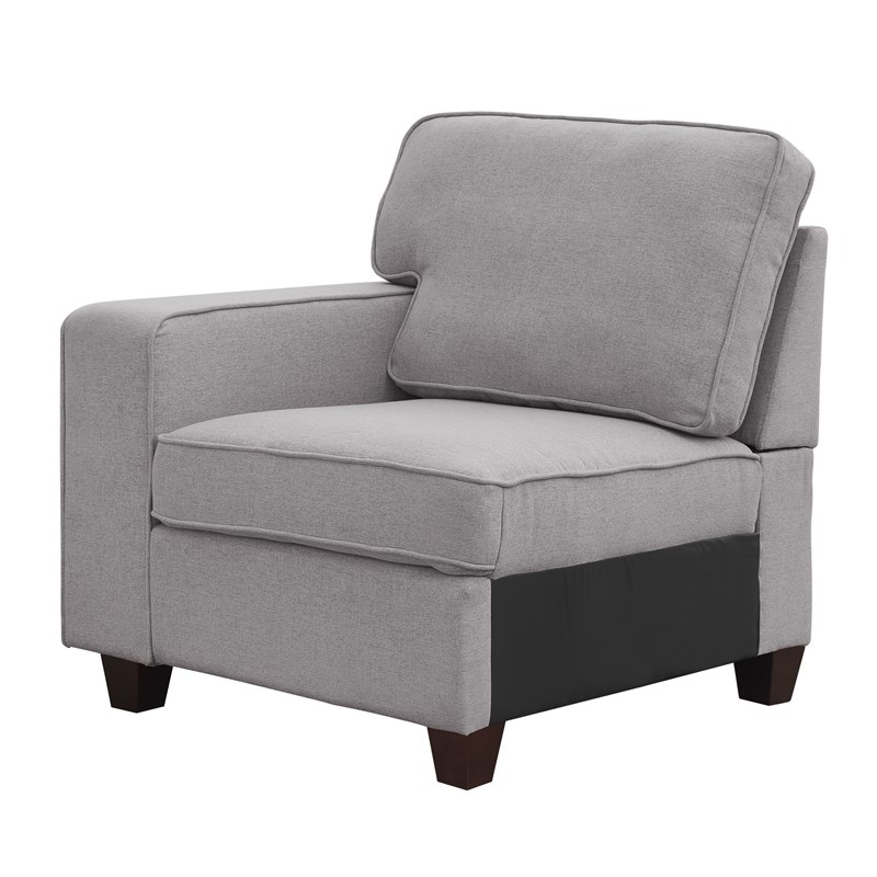 Bowery Hill Sonoma 6Pc Modular Sectional Sofa with Ottoman in Light