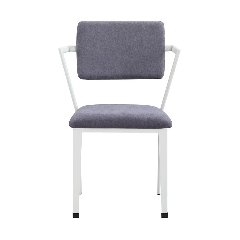Bowery Hill Contemporary Metal Chair in Gray and White