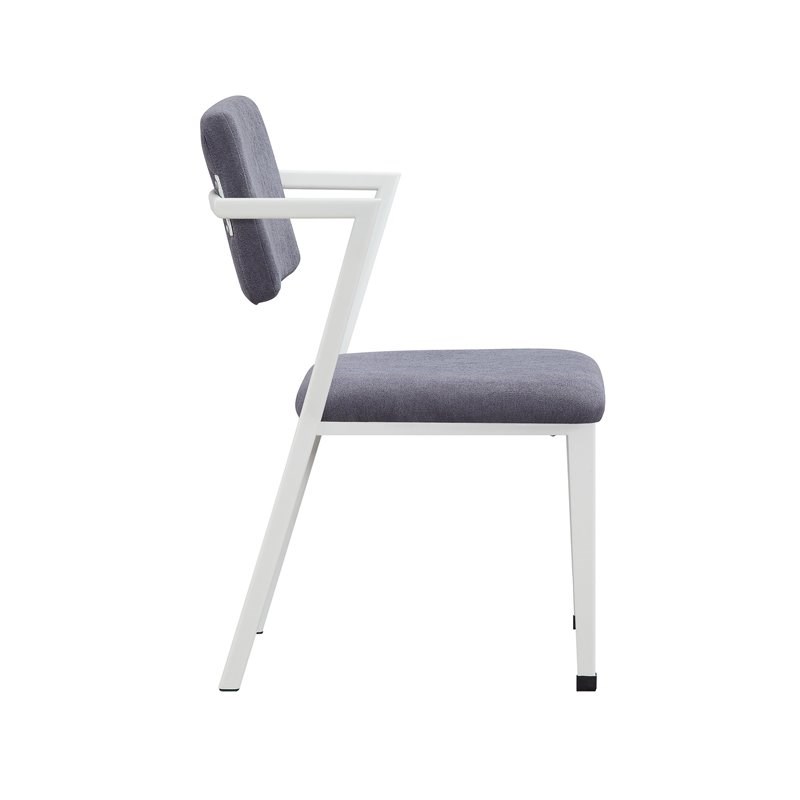 Bowery Hill Contemporary Metal Chair in Gray and White