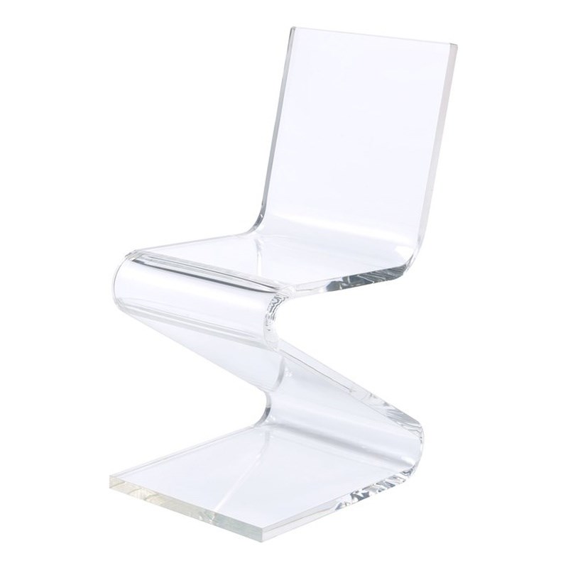 Bowery Hill Modern Acrylic Z-Base Accent Chair in Clear