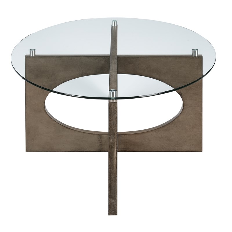 Bowery Hill 3Piece Glass Top Oval Coffee Table Set in Gray Homesquare