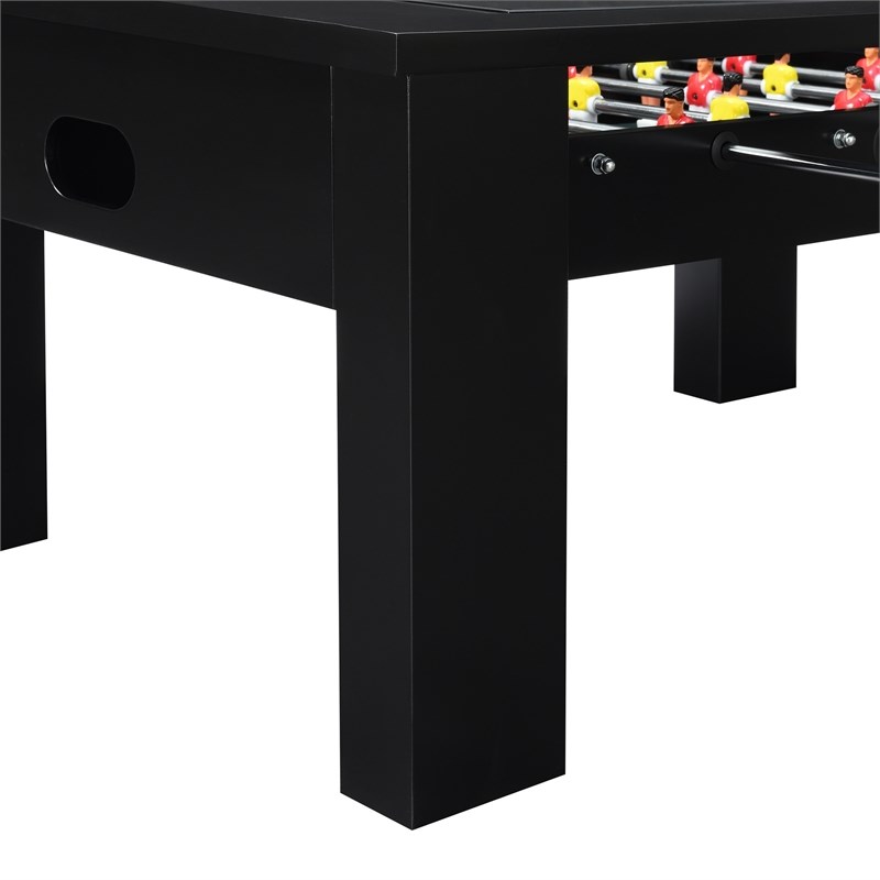 Bowery Hill Tempered Glass Top Foosball Gaming Table in Black