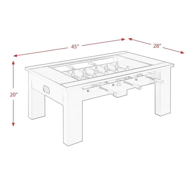 Bowery Hill Tempered Glass Top Foosball Gaming Table in Black
