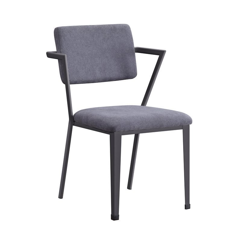 Bowery Hill Contemporary Metal Chair in Gray and Gunmetal