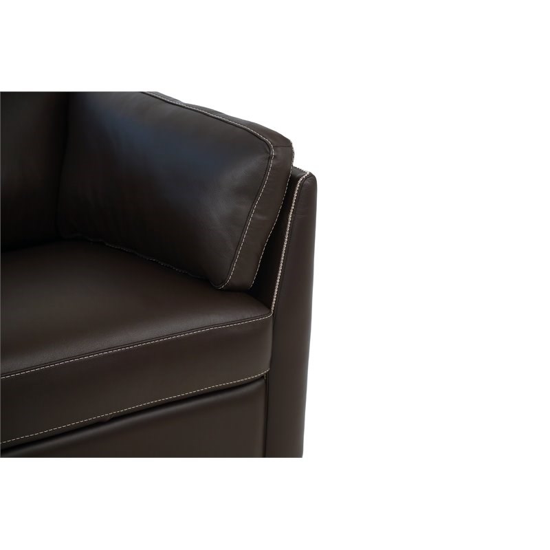 Bowery Hill Modern Leather Sofa in Chocolate