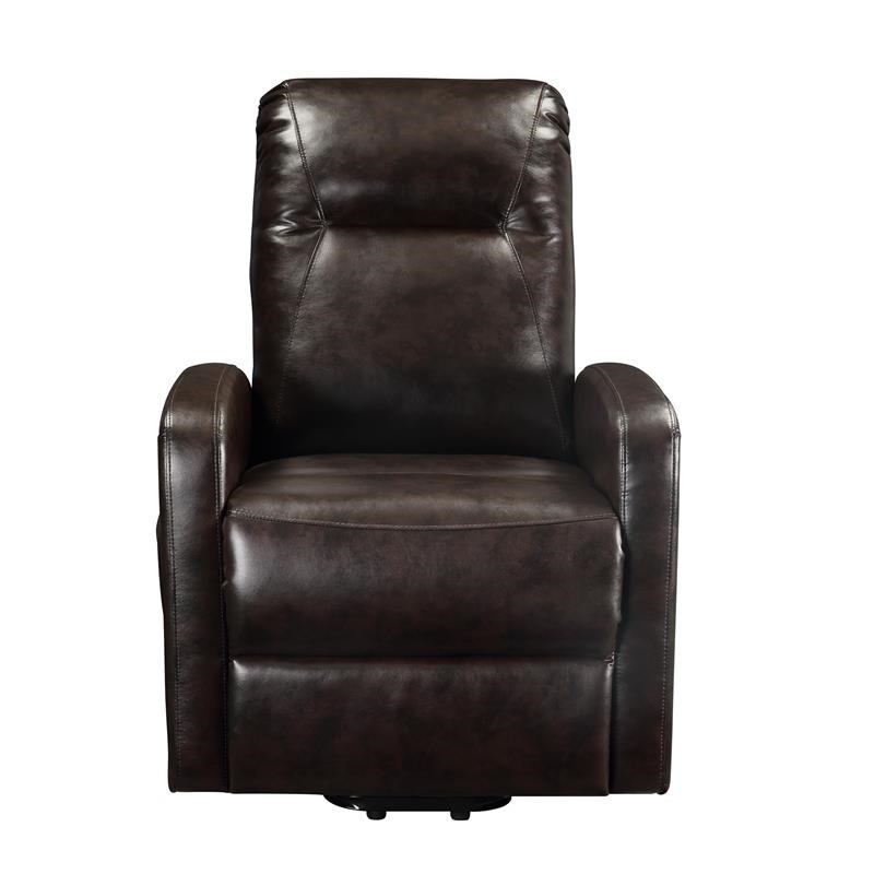 Bowery Hill Faux Leather Recliner with Power Lift in Espresso Homesquare
