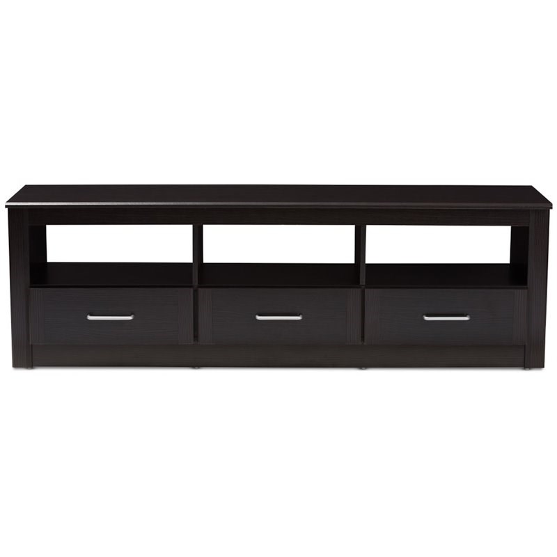 Bowery Hill 3 Drawer TV Stand in Wenge Brown