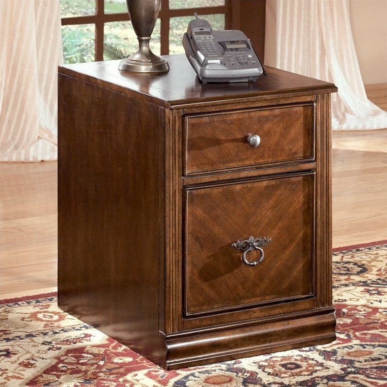 Bowery Hill 2 Drawer File Cabinet in Medium Brown