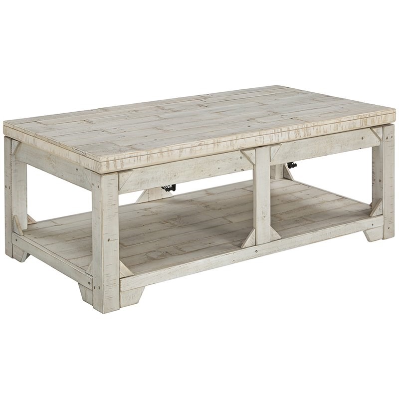 Bowery Hill Lift Top Coffee Table in Whitewash Homesquare