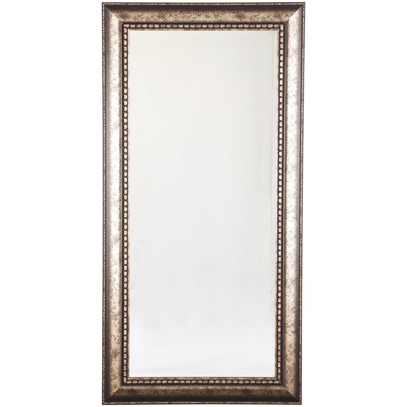 Bowery Hill Decorative Floor Mirror in Antique Silver