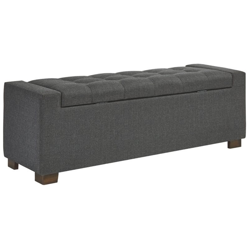 Bowery Hill Storage Bench in Gray