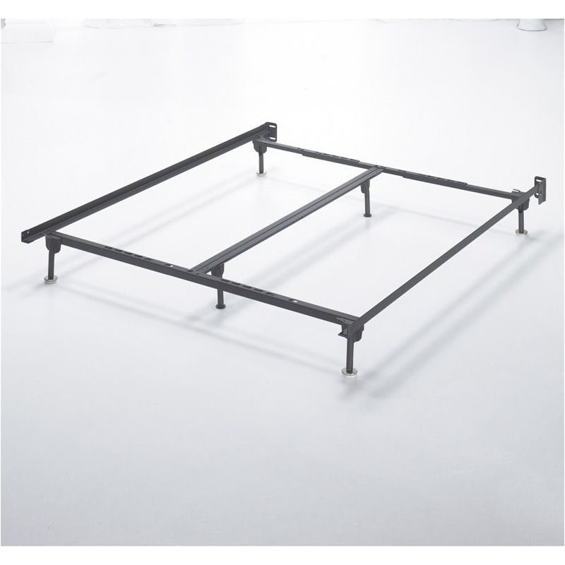 Bowery Hill Queen King California King Metal Bed Frame in Black