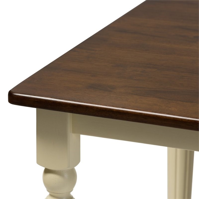 Bowery Hill Cottage Dining Table in Brown and Cream