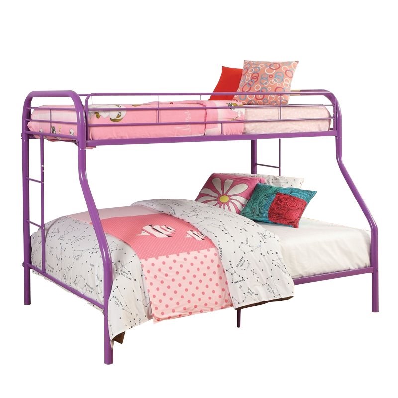 Bowery Hill Twin over Full Bunk Bed in Purple
