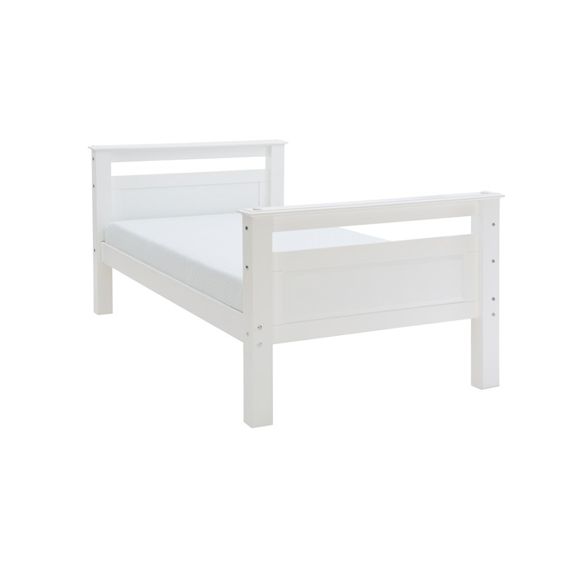 Bowery Hill Twin Over Twin Wood Bunk Bed in White