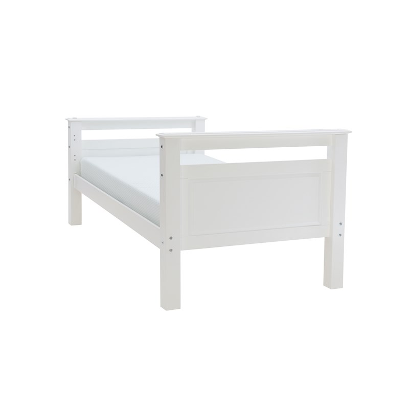 Bowery Hill Twin Over Twin Wood Bunk Bed in White