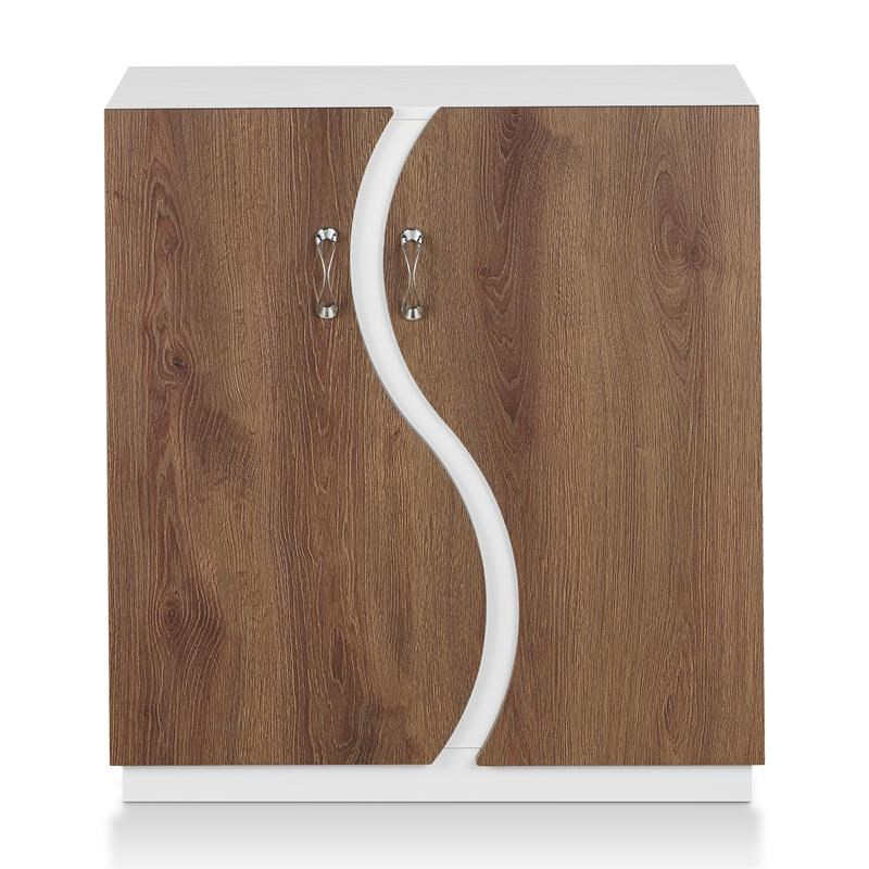 Bowery Hill Contemporary Wood Shoe Cabinet in White