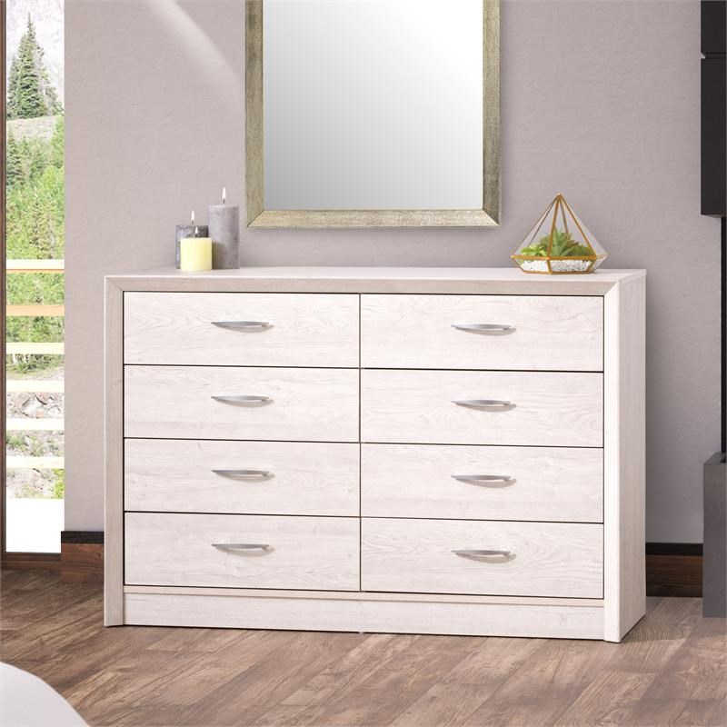 Bowery Hill 8 Drawer Dresser in White Homesquare