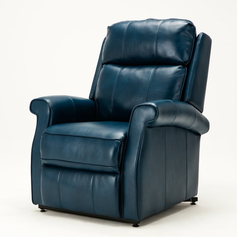 Bowery Hill Navy Blue Faux Leather Traditional Lift Chair | Homesquare