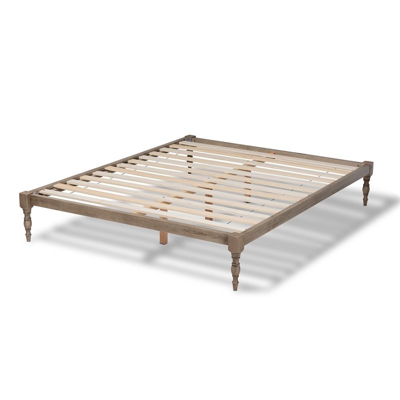 Bowery Hill Full Size Grey Finished Wood Platform Bed Frame