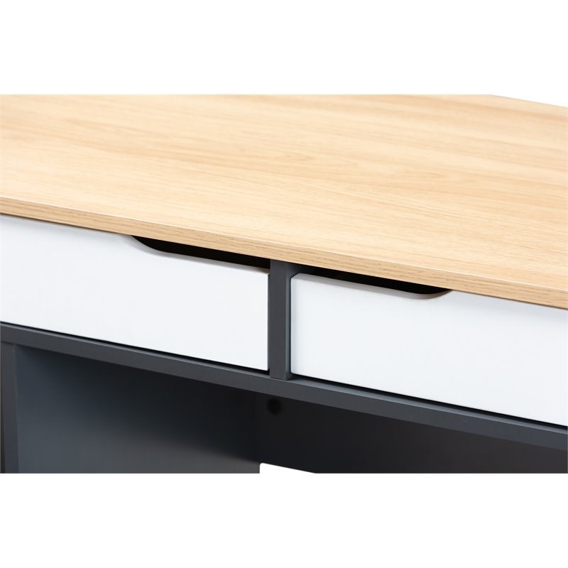 Bowery Hill 2-Drawer Multicolor Wood Computer Desk