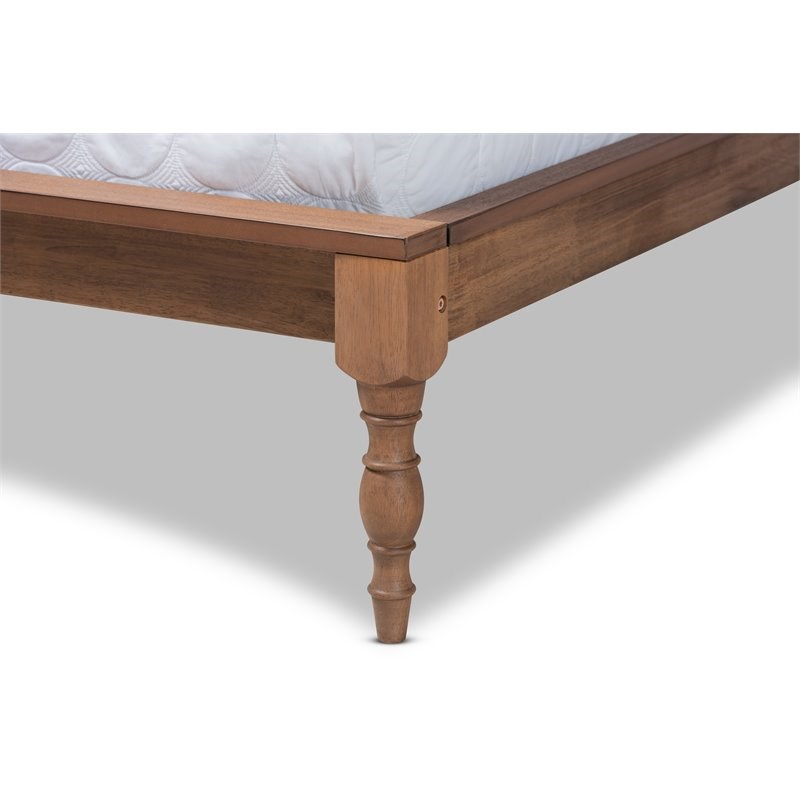 Bowery Hill Traditional Full Size Ash Brown Finished Wood Bed Frame