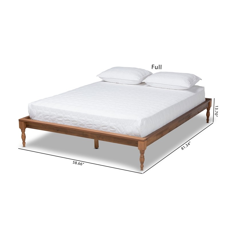 Bowery Hill Queen Size Ash Brown Finished Wood Bed Frame