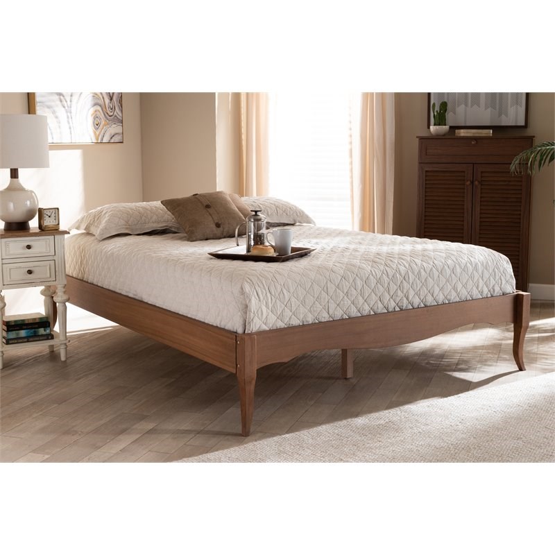 Bowery Hill Full Size Ash Brown Finished Wood Bed Frame